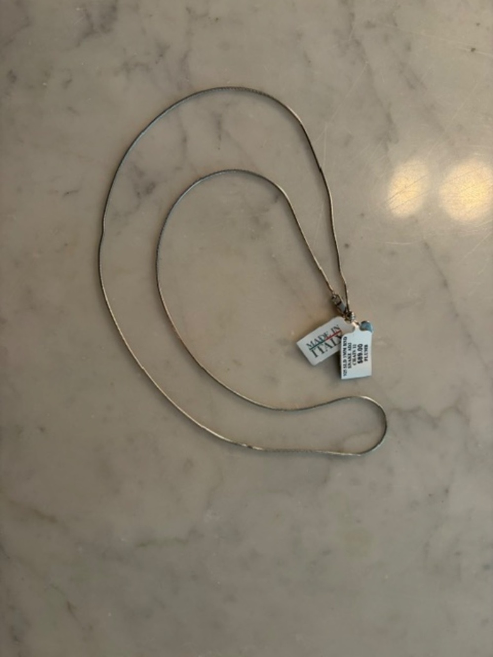Silver Sterling Snake Chain Necklace - Picture 4 of 7